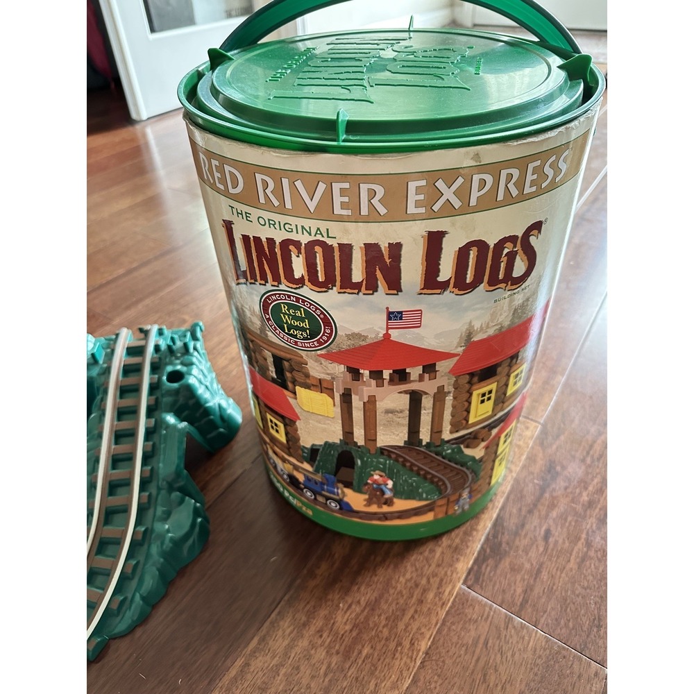 Lincoln Logs Red River Express Real Wood Playset 250 Pcs. Train 100% Complete